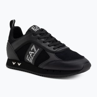 Boty EA7 Emporio Armani Black & White Suede triple black micropunch