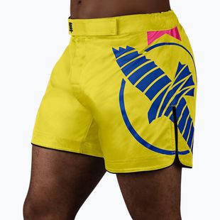 Pánské tréninkové šortky Hayabusa Icon Mid-Thigh MMA yellow/blue