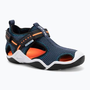 Dětské sandály Geox Wader navy/fluo orange