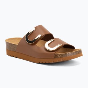 Dámské pantofle Scholl Montery 2 Straps Ad Med cognac