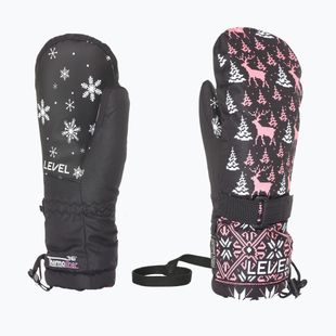 Dětské lyžařské rukavice Level Junior Mitt ninja pink