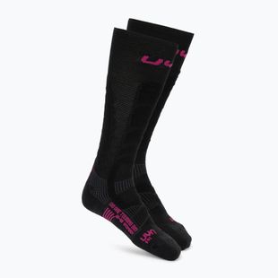 Dámské lyžařské ponožky UYN Ski Touring One Bio black/pink yarrow