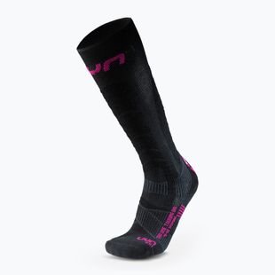 Dámské lyžařské ponožky UYN Ski Touring One Bio black/pink yarrow