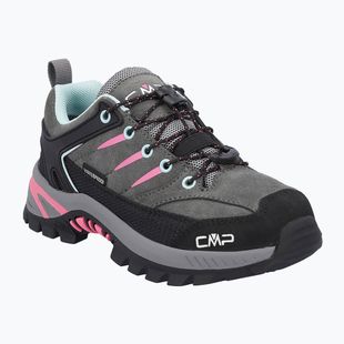Dětské trekové boty CMP Rigel 2.0 Low Waterproof grey/acquarius/pink fluo