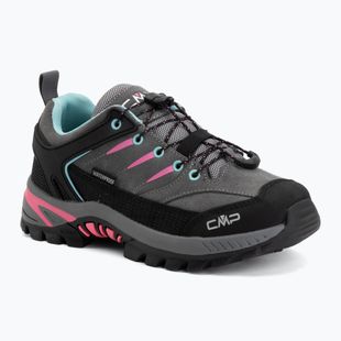 Dětské trekové boty CMP Rigel 2.0 Low Waterproof grey/acquarius/pink fluo
