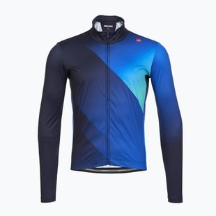 Pánské cyklistické tričko Longsleeve  Castelli Amplify thermal belgian blue/azzurro italia/pool blue