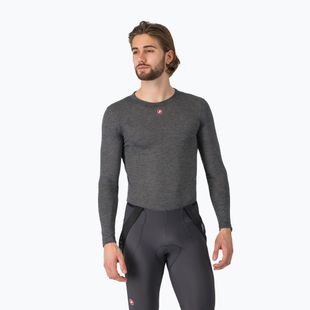 Pánské cyklistické tričko Longsleeve Castelli Medio Base Layer melange gray