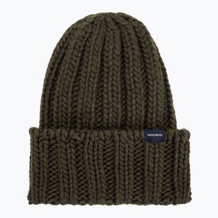 Dámská zimní čepice Woolrich Chunky Beanie dark green