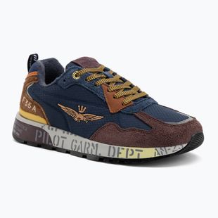 Pánské boty Aeronautica Militare 252SC0276UCT03546 multicolor navy blue/burnt brown/burgundy