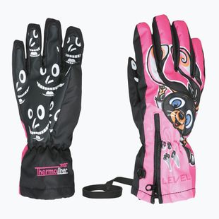 Dětské lyžařské rukavice Level Lucky hot pink