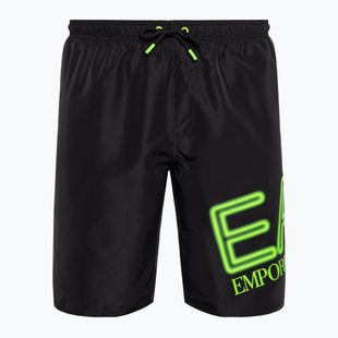 Pánské plavecké šortky EA7 Emporio Armani Water Sport Logo Bermudy nero/fluo lime