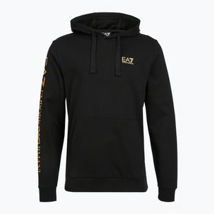 Pánská mikina Emporio Armani EA7 Train Logo Series Extended Logo Hoodie black / gold