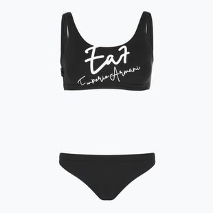 Dámské dvoudílné plavky EA7 Emporio Armani Maxi Logo Bikini Top black