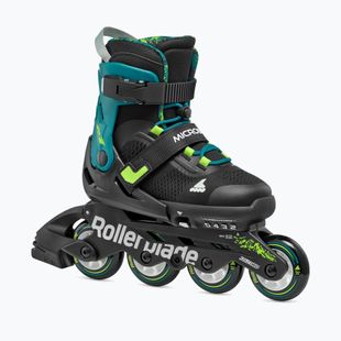 Dětské kolečkové brusle Rollerblade Microblade XT Jr black/petrol green