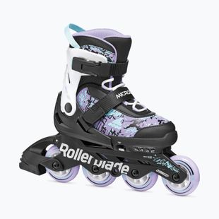 Dětské kolečkové brusle Rollerblade Microblade SL Jr black/lavender/light blue