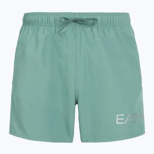 Pánské plavecké šortky EA7 Emporio Armani Extended Logo Boxer mineral blue / silver