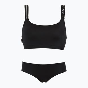 Dámské dvoudílné plavky EA7 Emporio Armani Logo Tape Bikini Top black
