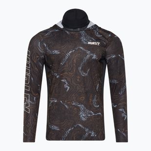 Pánské tričko longsleeve Hurley H2O-Dri Atticus Moab UPF Hood black