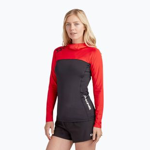 Dámské plavecké tričko Dakine Hd Snug Fit Rashguard Hoodie black and red DKA333W0002