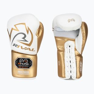 Boxerské rukavice Rival RS100 Professional bílé/zlaté