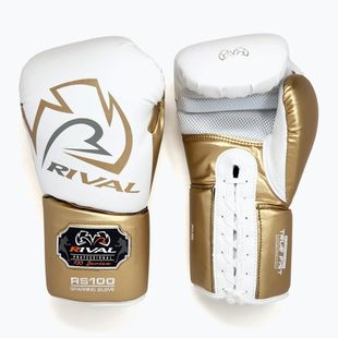 Boxerské rukavice Rival RS100 Professional bílé/zlaté