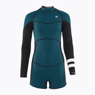 Dámský plavecký neopren Hurley Advant Shorty Texture 2/2 mm Springsuit black/skyblue