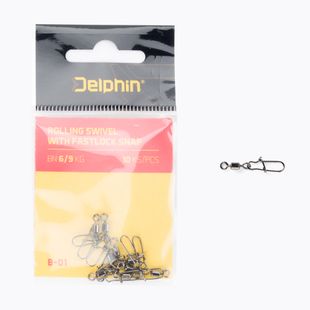Delphin Rolling Swivel with Fastlock Snap 10 ks černá 969B01004