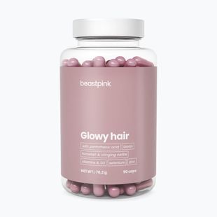 Doplněk GymBeam Glowy Hair - BeastPink 90 capsules