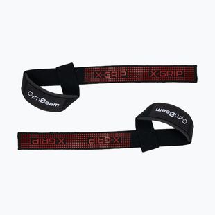 Zvedací popruhy GymBeam X-Grip black/red