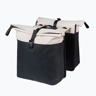Cyklistická brašna Basil Vive Double Pannier Bag MIK 35 l off white/black