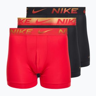 Pánské boxerky Nike Dri-Fit Essential Micro Boxer Brief 3 páry university red/black/black metallic grdient wb