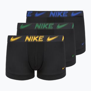 Pánské boxerky Nike Dri-Fit Essential Micro Trunk 3 pairs black/game royal/malachite/un gold/zoom wb