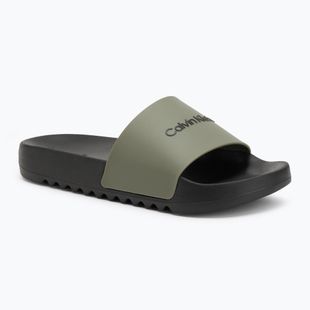 Pánské nazouváky Calvin Klein HM0HM01063 Chuncky Pool Slide Rub Smokey Olive/Black
