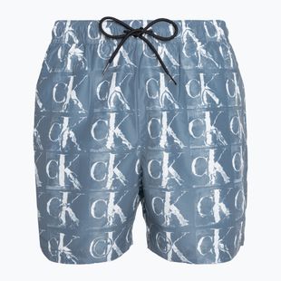 Pánské plavecké šortky Calvin Klein Medium Drawstring Print modré