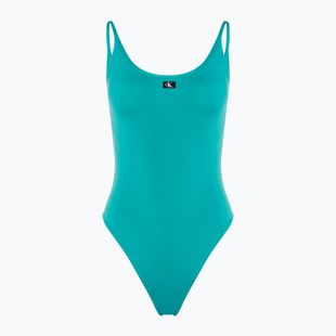 Dámské jednodílné plavky  Calvin Klein Scoop One Piece blue ocean