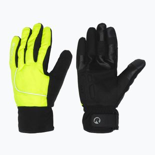 Pánské cyklistické rukavice Rogelli Essential Winter Waterproop fluorescent yellow