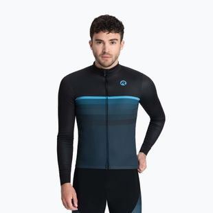 Pánské cyklistické tričko longsleeve  Rogelli Hero II black/blue