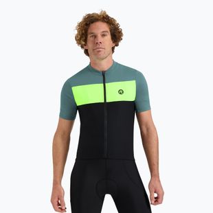 Pánský cyklistický dres Rogelli Core Block black / turquoise / fluor yellow
