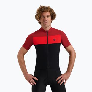 Pánský cyklistický dres Rogelli Core Block black / bordeaux / red