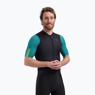 Pánský cyklistický dres Rogelli Fast black/teal/green