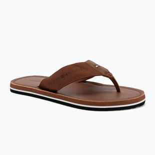 Pánské žabky  Tommy Hilfiger Leather Beach Sandal winter cognac