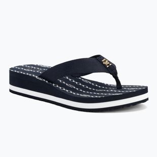 Dámské žabky Tommy Hilfiger Im Th Chainprint Midwedge Sandal space blue