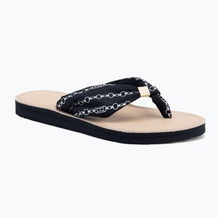 Dámské žabky Tommy Hilfiger Chain Print Elevated Sandal space blue