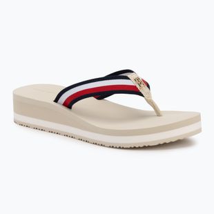 Dámské žabky Tommy Hilfiger Corp Mid Wedge Beach Sandal muslin