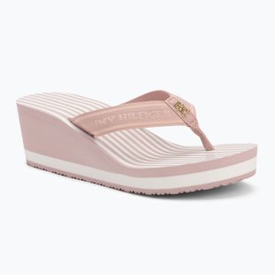 Dámské žabky Tommy Hilfiger Stripes Wedge Beach Sandal foggy pink