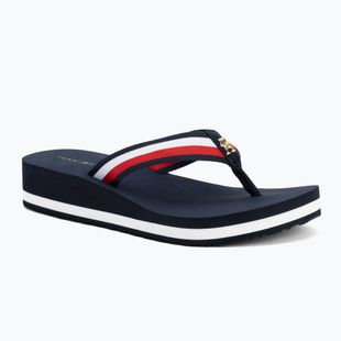 Dámské žabky Tommy Hilfiger Corp Mid Wedge Beach Sandal space blue