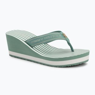 Dámské žabky Tommy Hilfiger Stripes Wedge Beach Sandal charming green