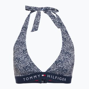 Horní díl plavek  Tommy Hilfiger Halter Rp Print illustrated wave dark night navy
