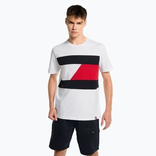 Pánská tréninková košile Tommy Hilfiger Colorblocked Mix Media S/S bílá