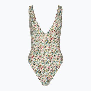 Dámské plavky Tommy Hilfiger Plunge One Piece th multi monogram calico